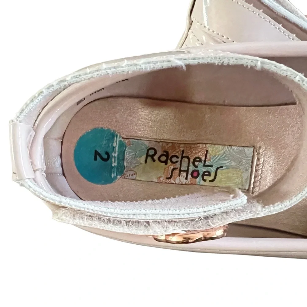 Rachael Girls Rose Beige Patent Beth Mary Janes Size 2